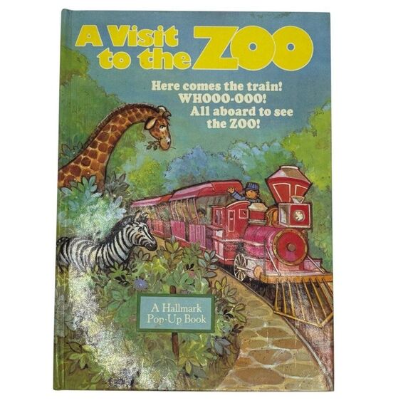 A Visit To The Zoo Vintage Functional Hallmark Pop Up Book - Picture 1 of 8